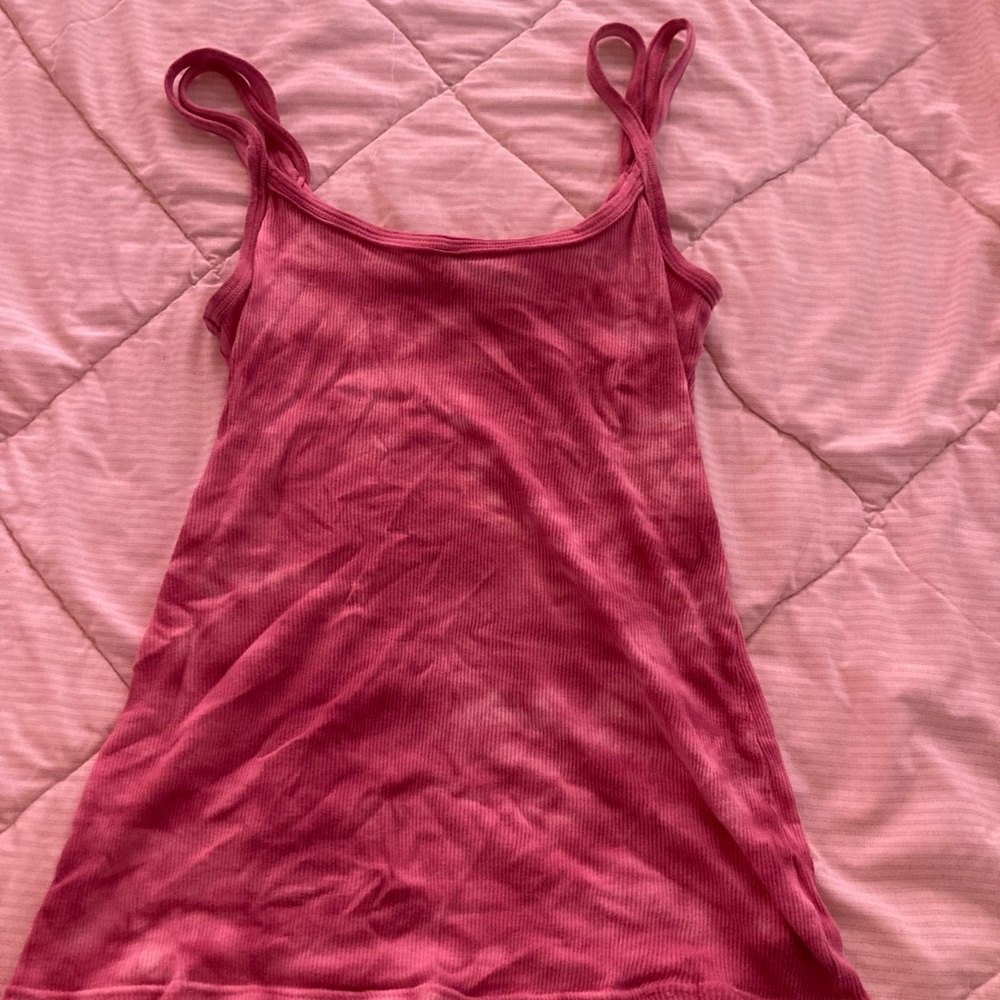 Tye die double strap tank top